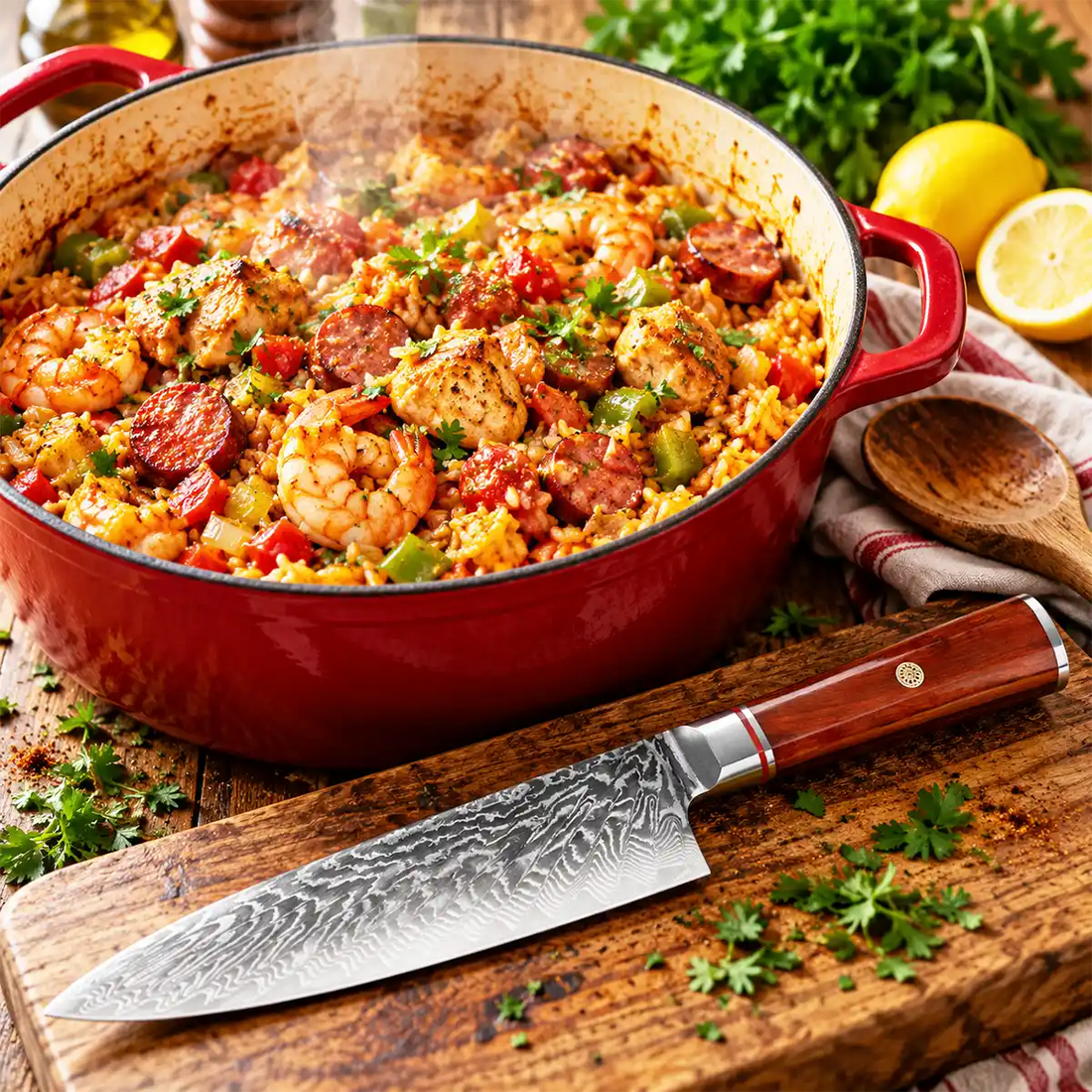 Jambalaya with Andouille Sausage, Chicken & Shrimp