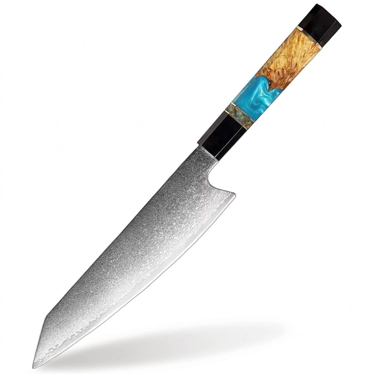 Decorative knife with a multi-colored handle on a white background