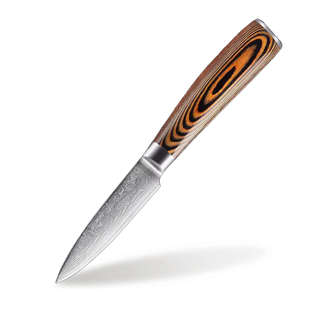 Knife with a wooden handle on a white background