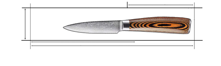 Knife with a wooden handle on a white background