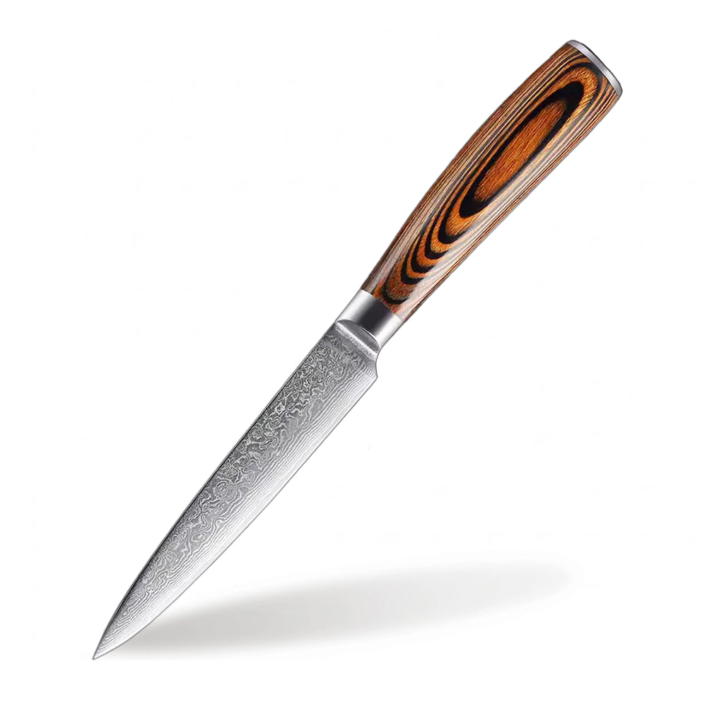 Knife with a wooden handle on a white background