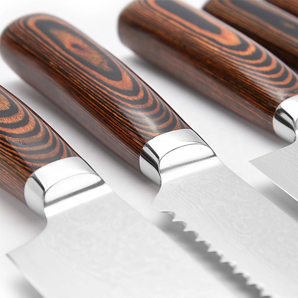67 layer Damascus Steel Knife Set With Wood Handle
