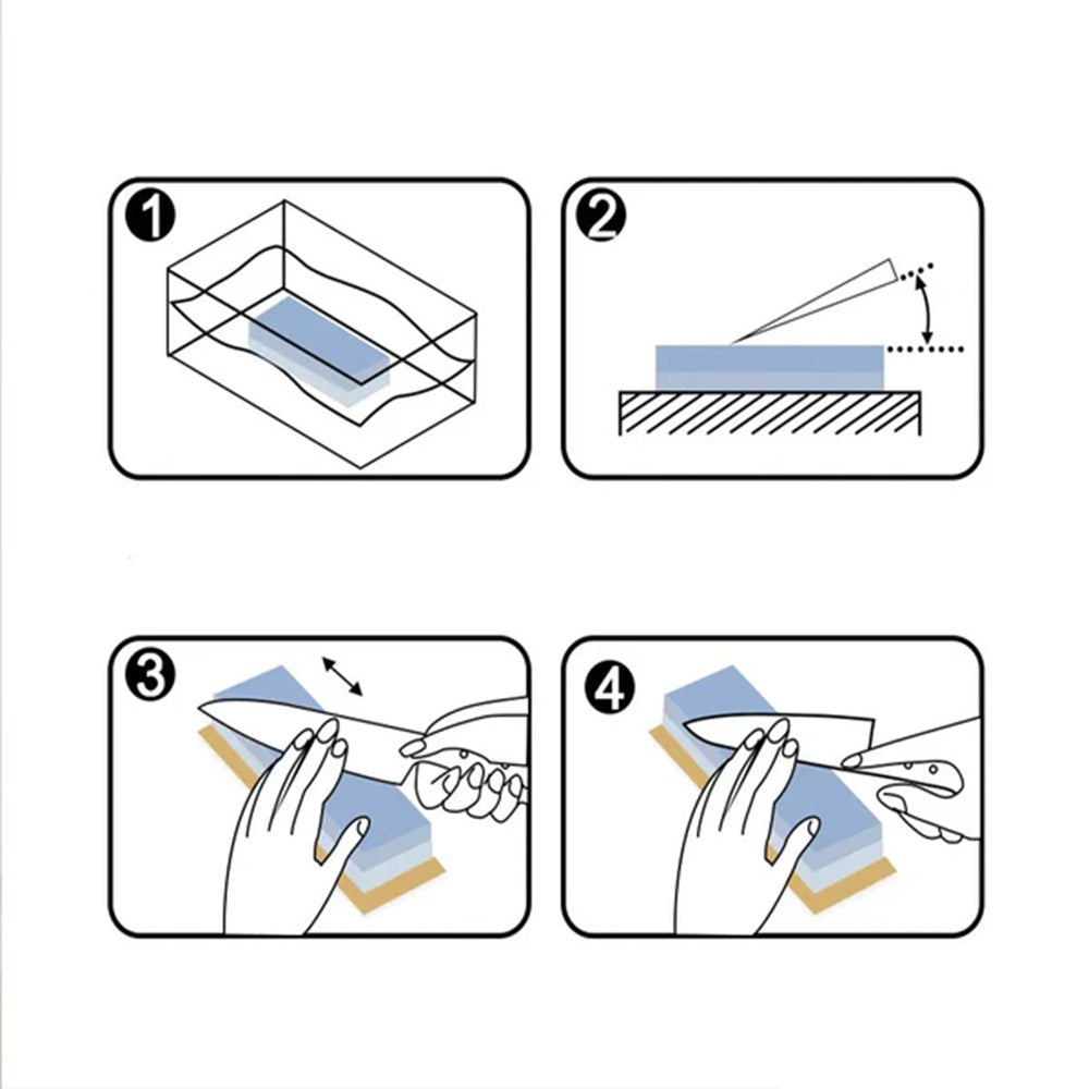 Step-by-step instructional diagram showing how to cut a piece of paper.
