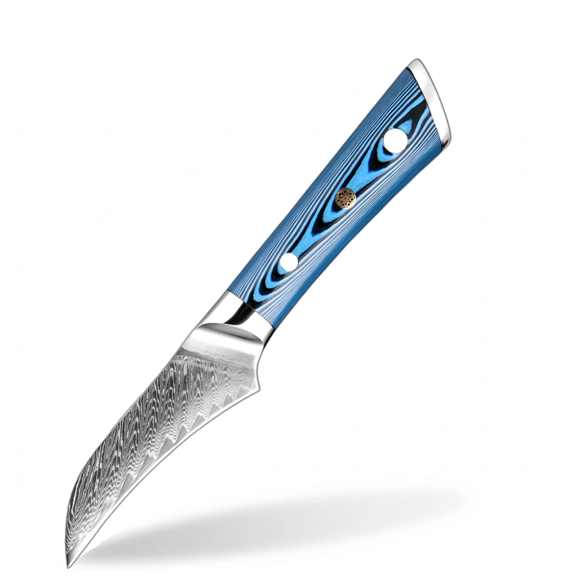 3.5 Inch Paring Knife Premium Damascus Steel Knife With Blue Handle