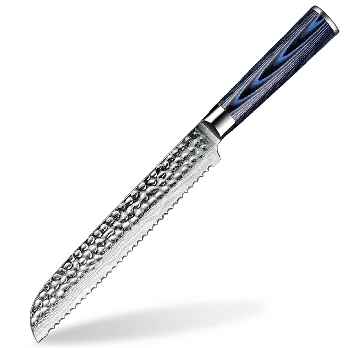 8 Inch Bread Knife with a beautiful wood blue handle