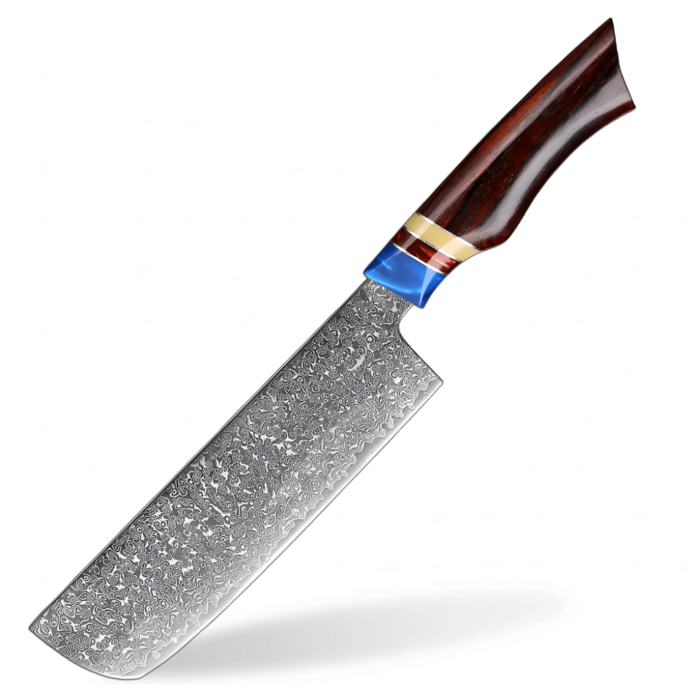 7 Inch Nakiri Knife With Sandalwood And Resin Handle