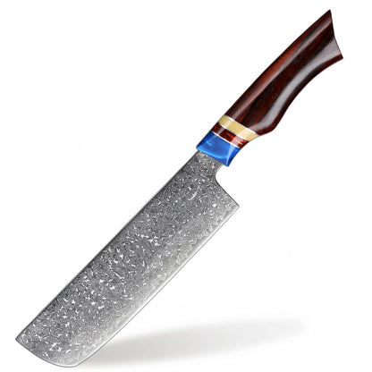 7 Inch Nakiri Knife With Sandalwood And Resin Handle