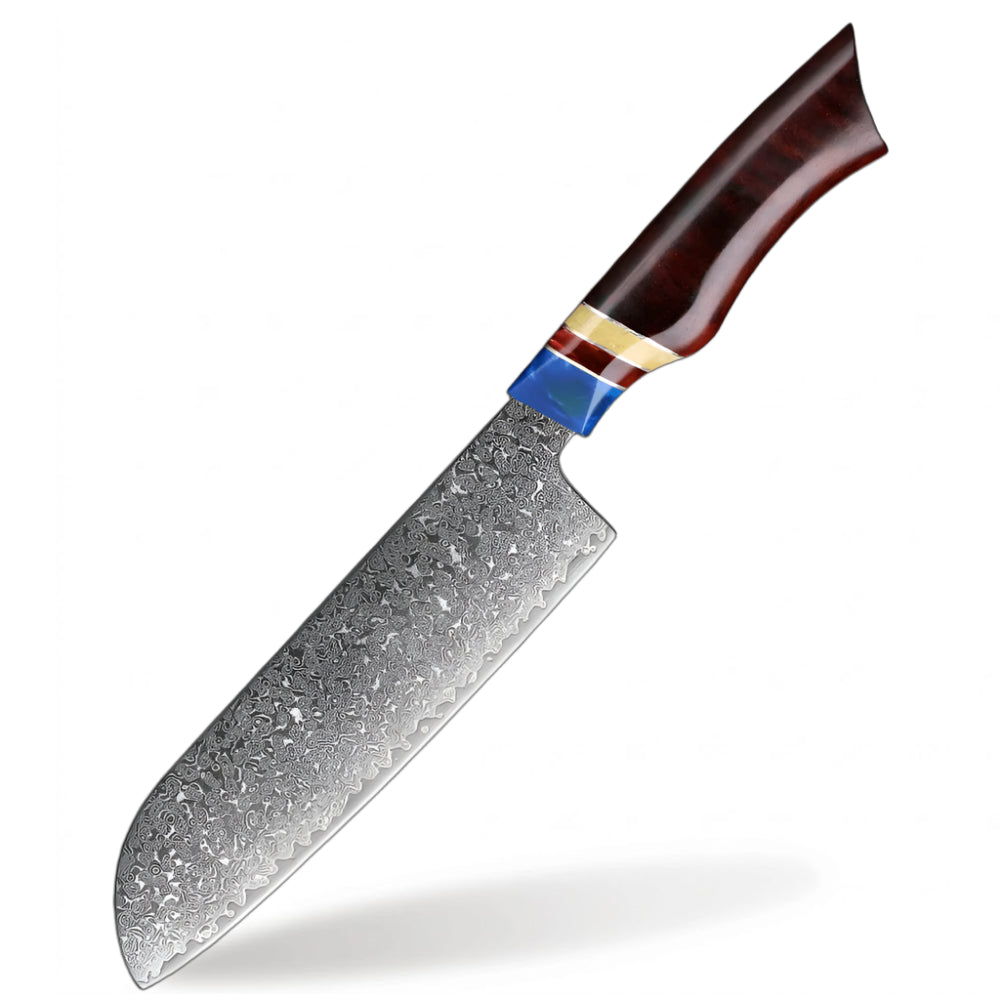 7 Inch Santoku Knife With Sandalwood And Resin Handle