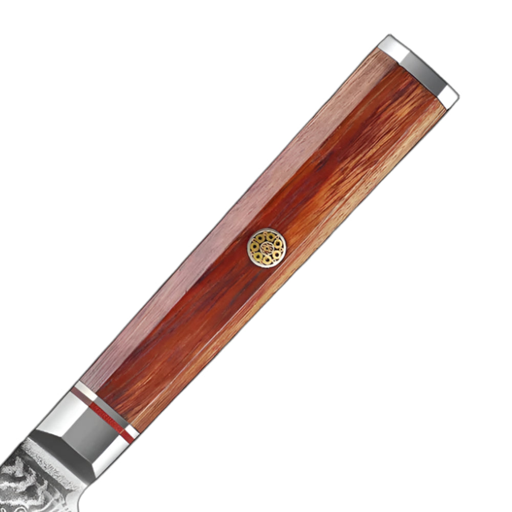 Premium 7 Piece Damascus Steel Knife Set with Rosewood Handles