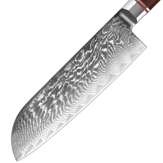 Premium 7 Piece Damascus Steel Knife Set with Rosewood Handle