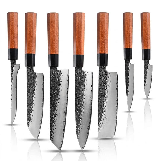 7pcs Set Damascus High Carbon Steel Kitchen Knives