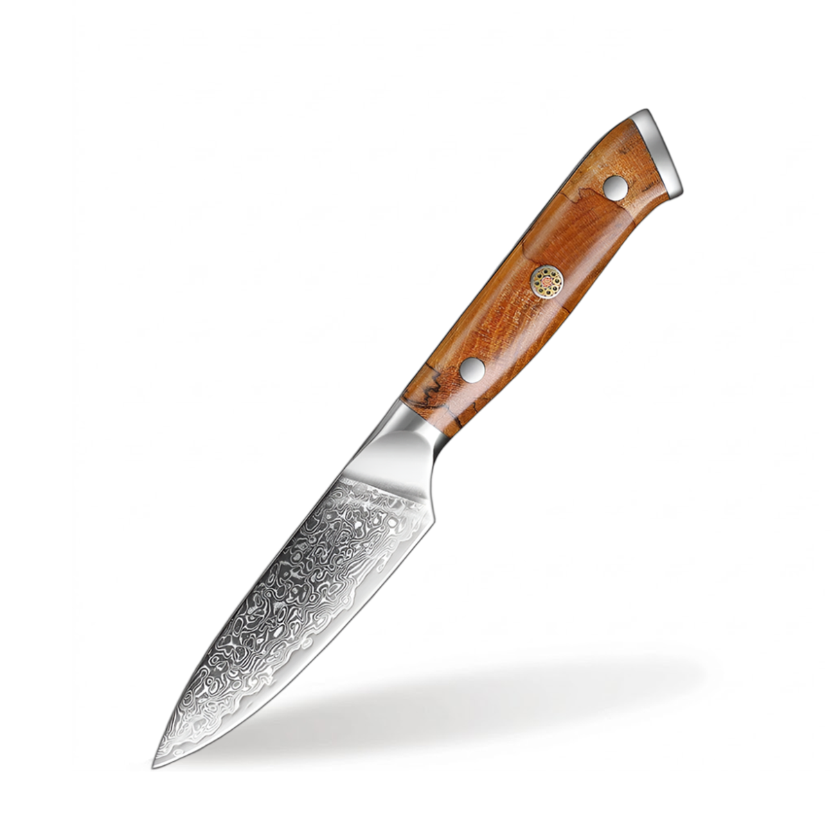 3.5 Inch Japanese VG10 Damascus fruit Kitchen Knife with Classic Riveted Wood Handle