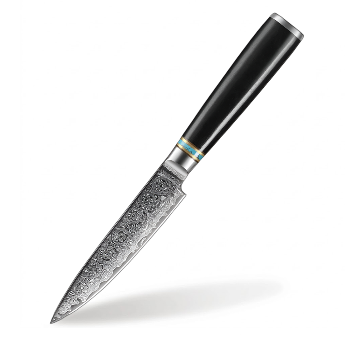 5 Inch Utility Knife Premium VG10 Forged Damascus with ebony wood handle