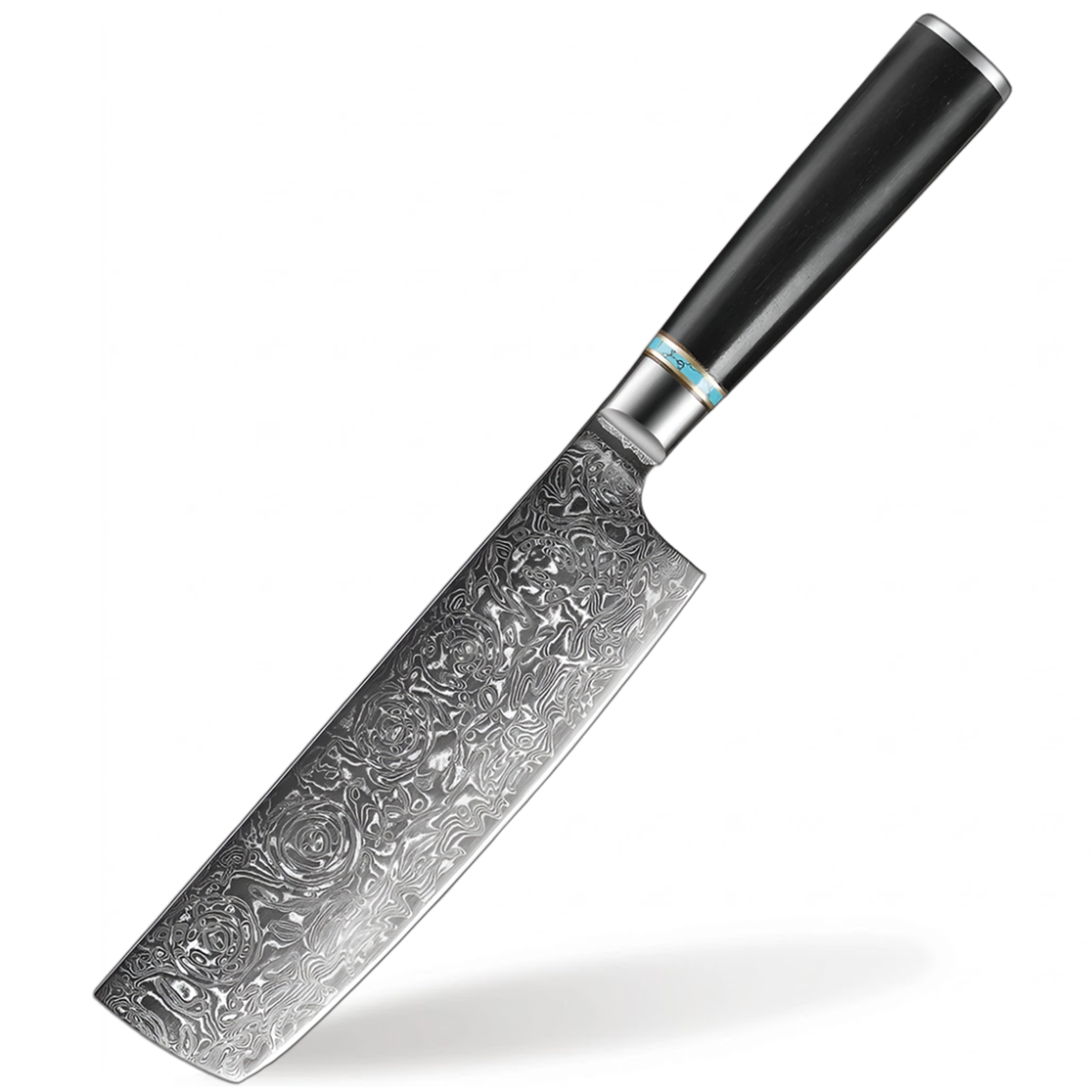 7 Inch Nakiri Knife Premium VG10 Forged Damascus with ebony wood handle