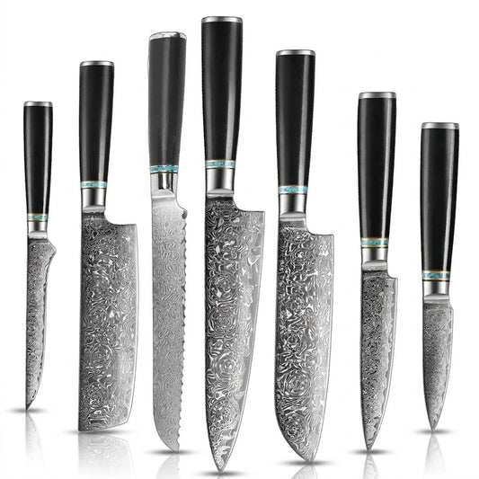 Premium VG10 Forged Damascus Kitchen Knives Set