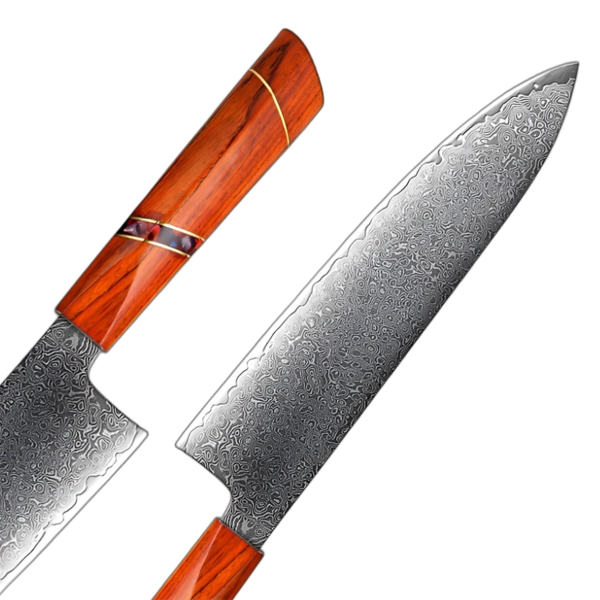 8 Inch Chef Knife with Ergonomic Shadow Wood and Sandalwood Handle