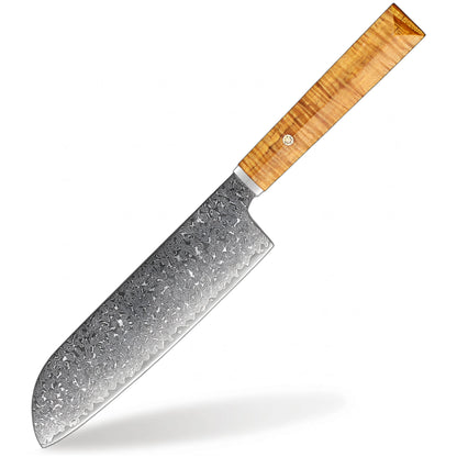8 Inch Damascus santoku Knife With Premium Cedarwood Handle