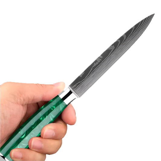 5 Inch Damascus Steel Utility Knife Precision Kitchen Tool