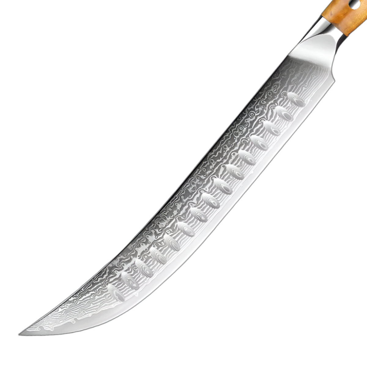 8 Inch Professional Slicing Chef's Knife Damascus With Blue Resin Handle