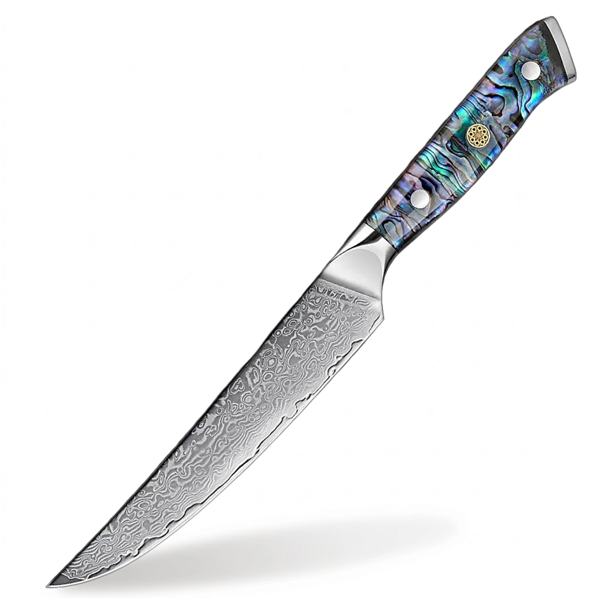 Damascus Steel 5 Inch utility knife with with Abalone Handle