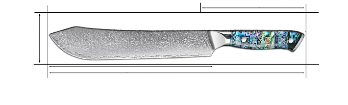Knife with a decorative handle on a white background