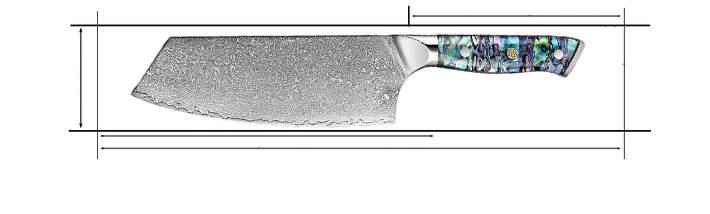 Measurement Guide 7 inch Cleaver knife