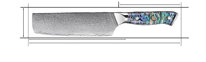 Measurement Guide 7 inch Nakiri knife