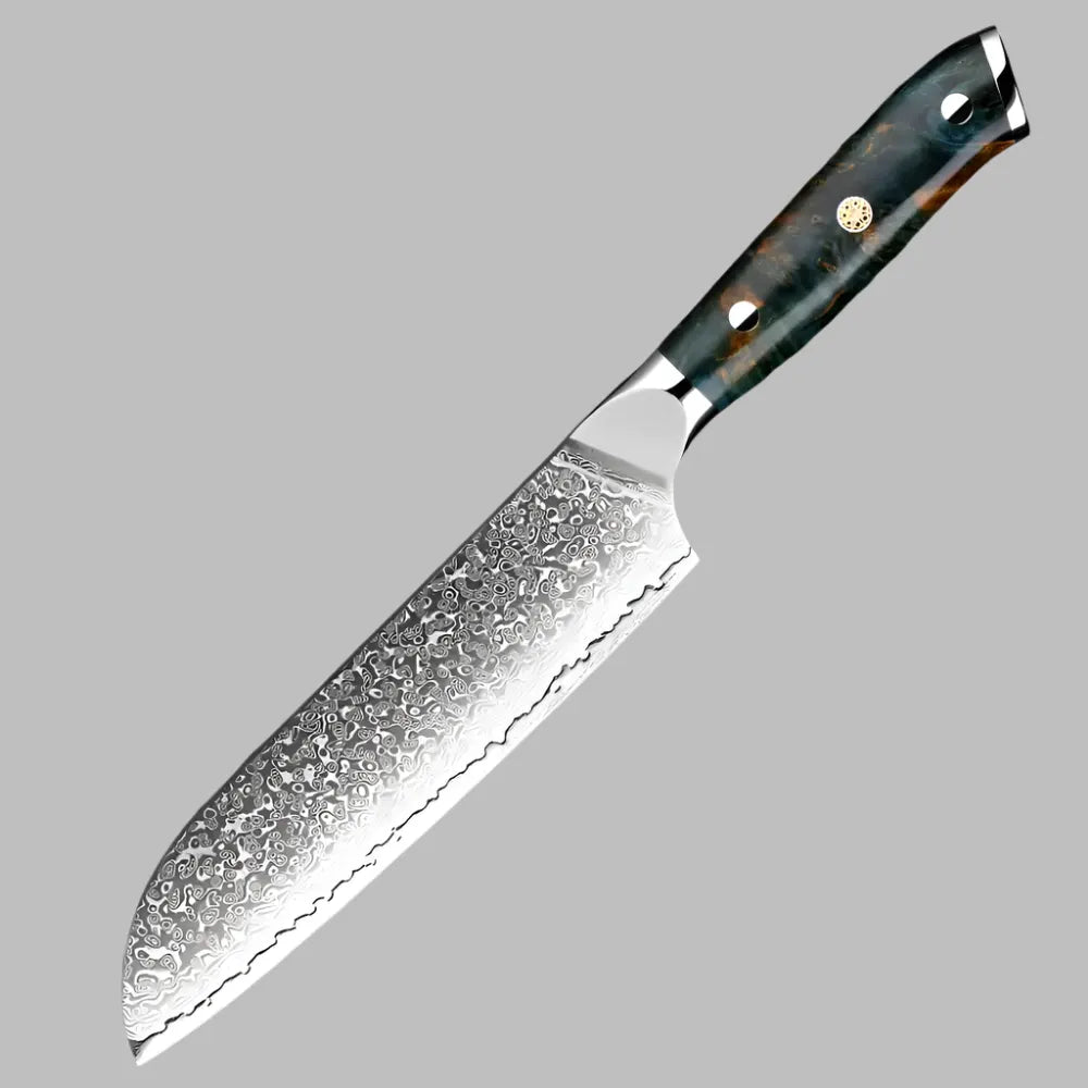 Luxury Damascus Steel 7 inch santoku knife Pro Chef Recommended