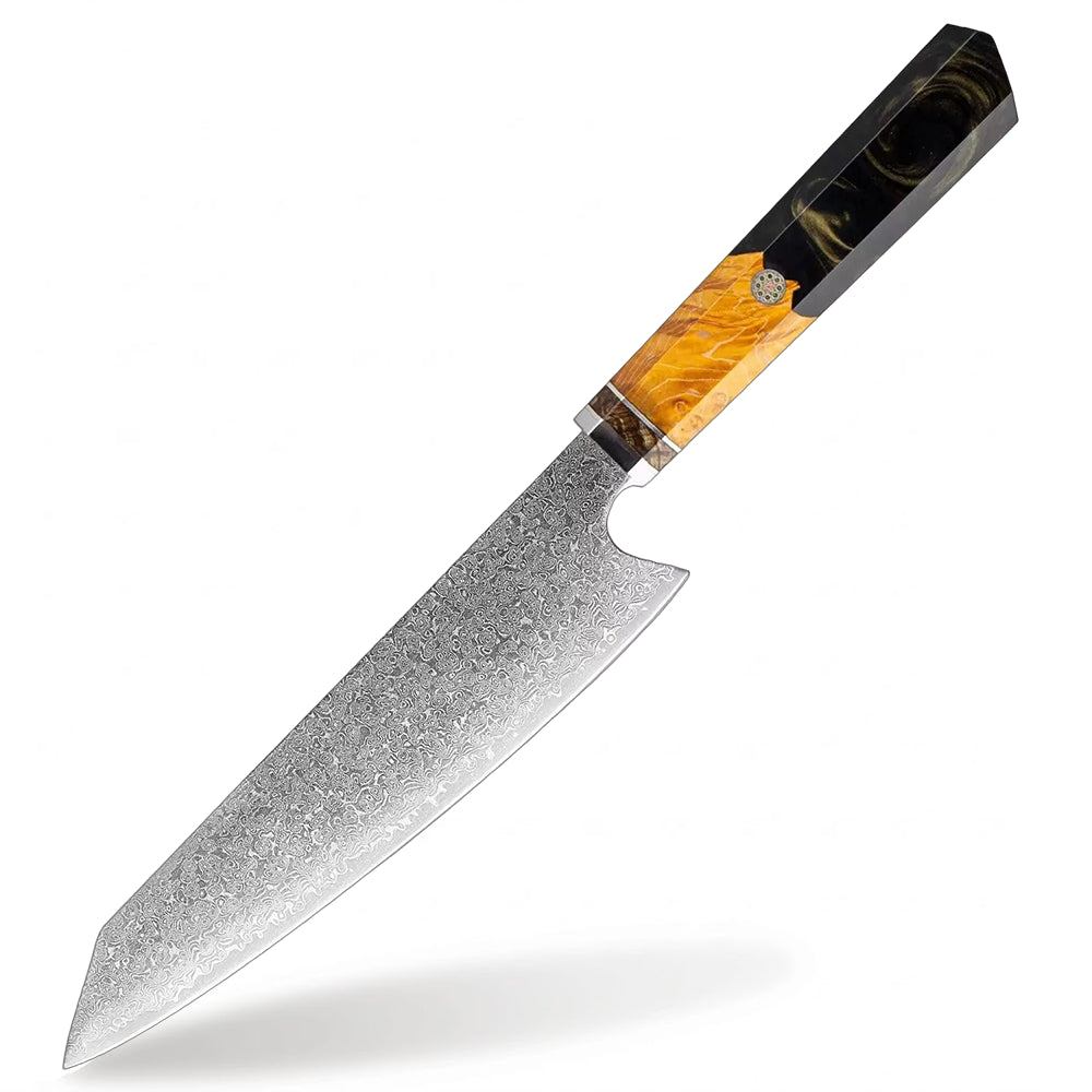 8 Inch Damascus Kiritsuke High Carbon Steel Knife Professional Kitchen Tool With Black handle