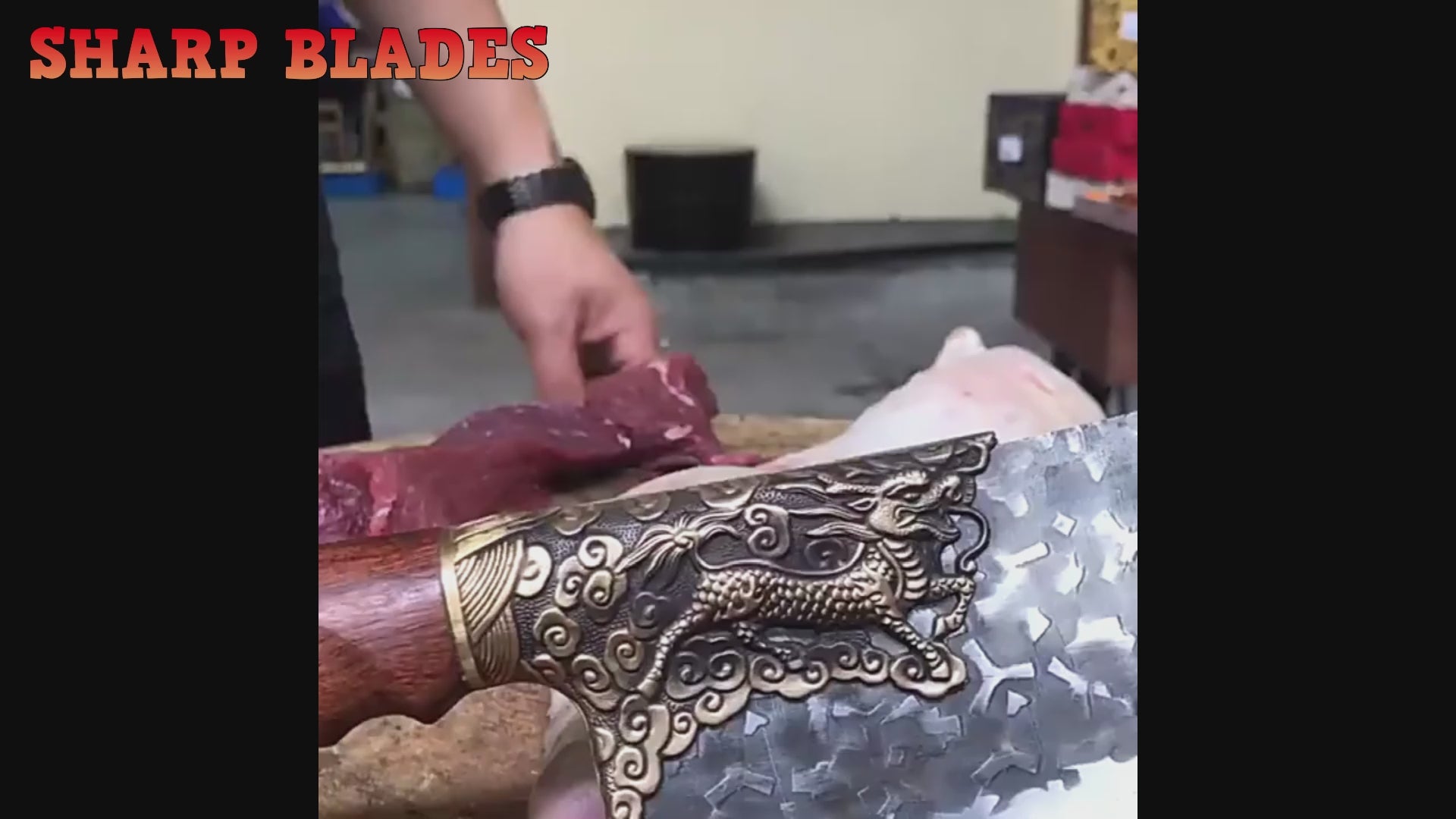 Carregar vídeo: Sharp Blades 8 Inch Handmade Forged High Carbon Steel Butcher Knife