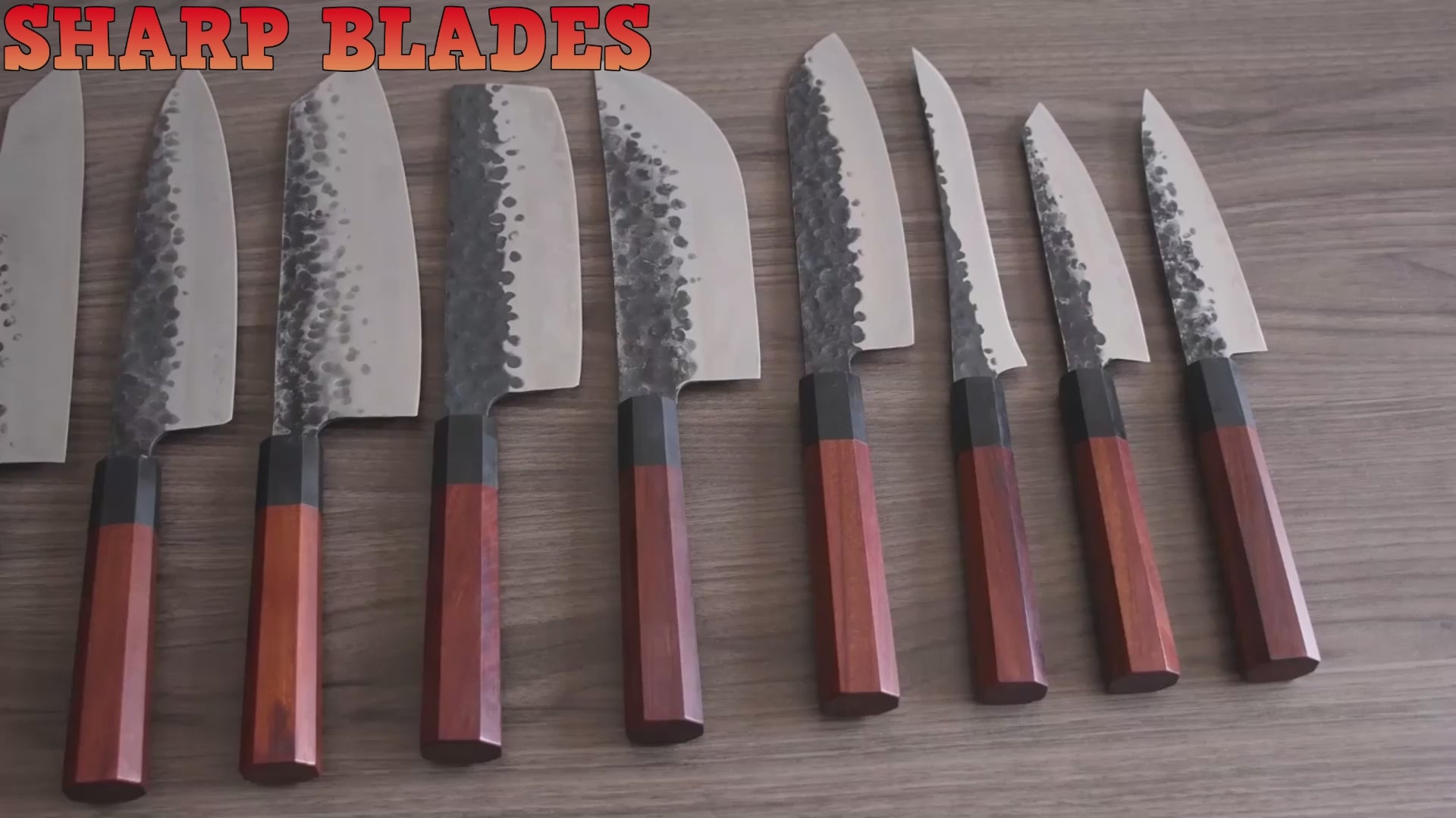 Indlæs video: Damascus High Carbon Steel Kitchen Knives set