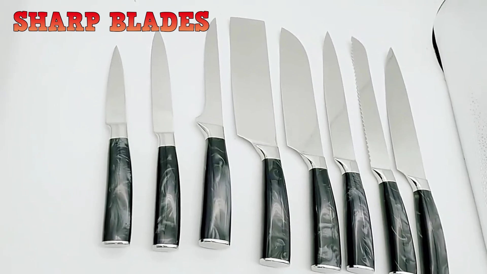 Video laden: Sharp Blades 5 Inch Paring Knife Ultra Sharp with Black Resin Handle