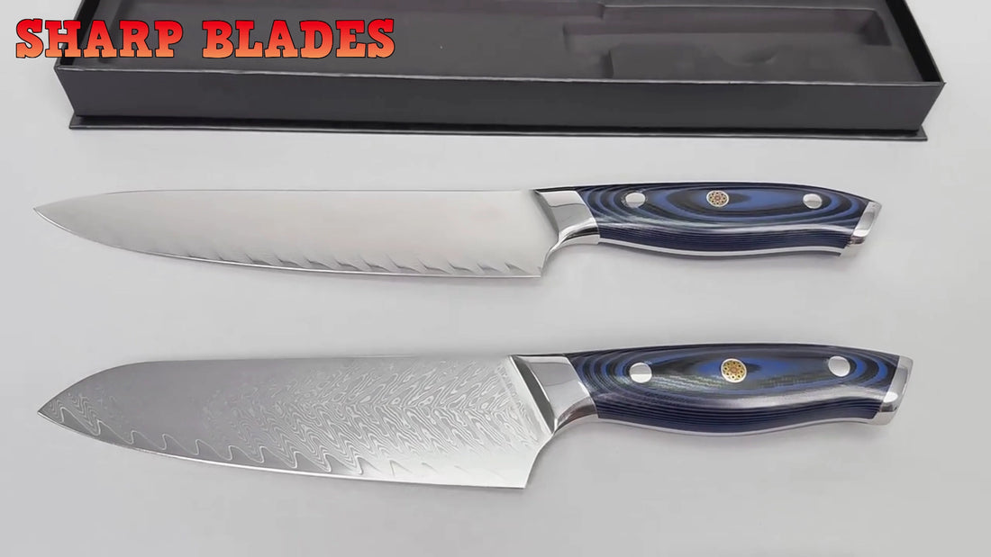 Sharp Blades 8 Inch Damascus AUS10 Steel Chef's Knife